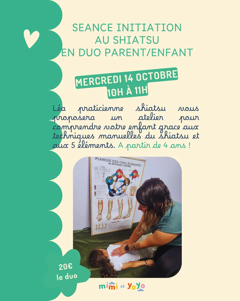 Séance d'initiation au shiatsu en duo enfant/parent