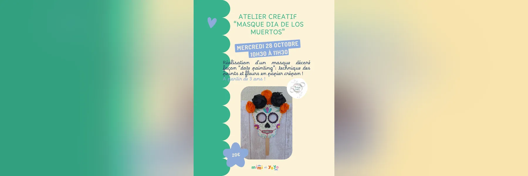 Atelier créatif d'Halloween:  “Masque Dia de los Muertos”