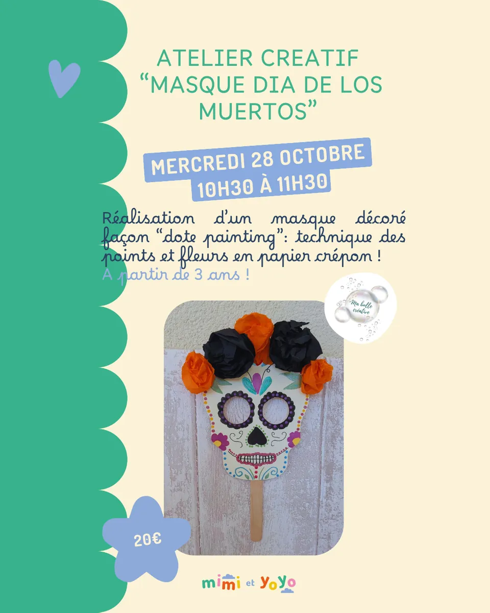 Atelier créatif d'Halloween:  “Masque Dia de los Muertos”