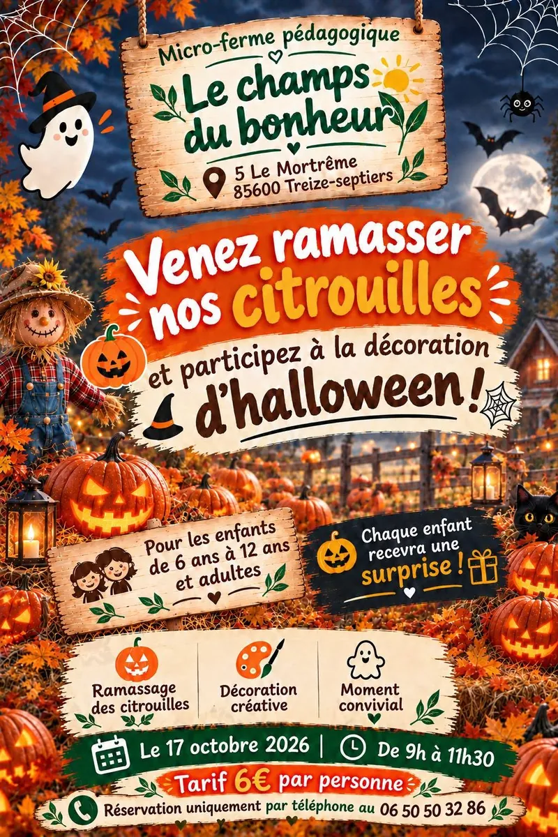 VENEZ RAMASSER NOS CITROUILLES - Le Champs du bonheur