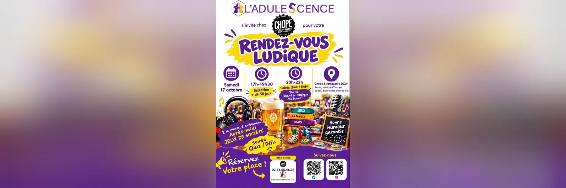 RDV ludique: Après midi jeux et soirée quiz