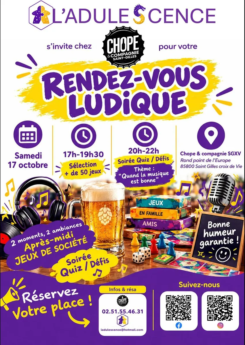 RDV ludique: Après midi jeux et soirée quiz