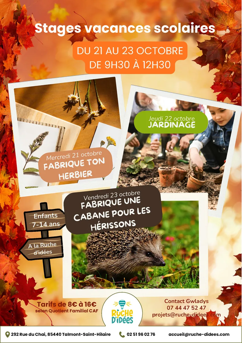 Stages vacances scolaires : nature & jardinage, pour les enfants